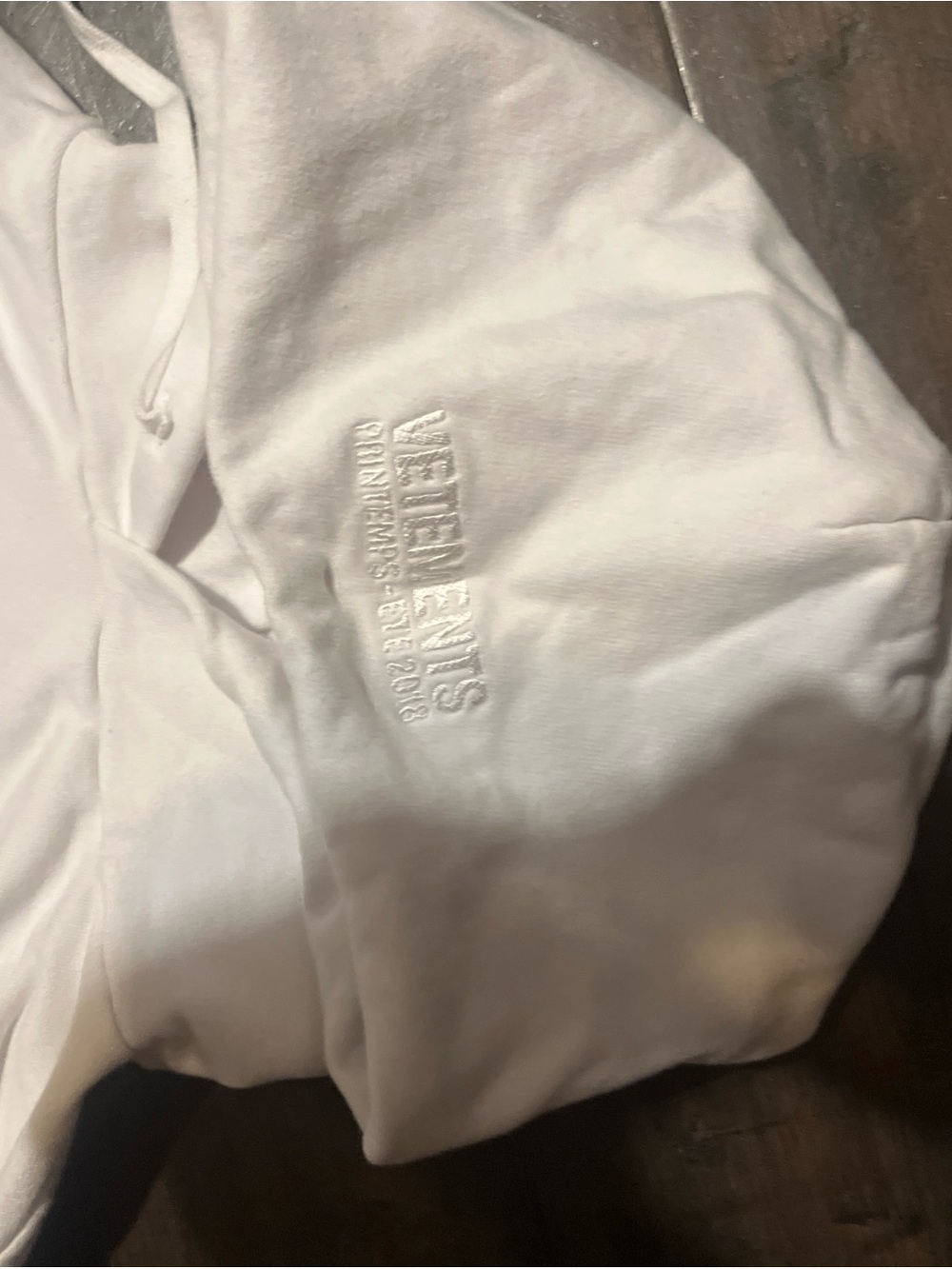Vetements x Umbro White Hoodie with Blue and Red Logo - Picture 2 of 9